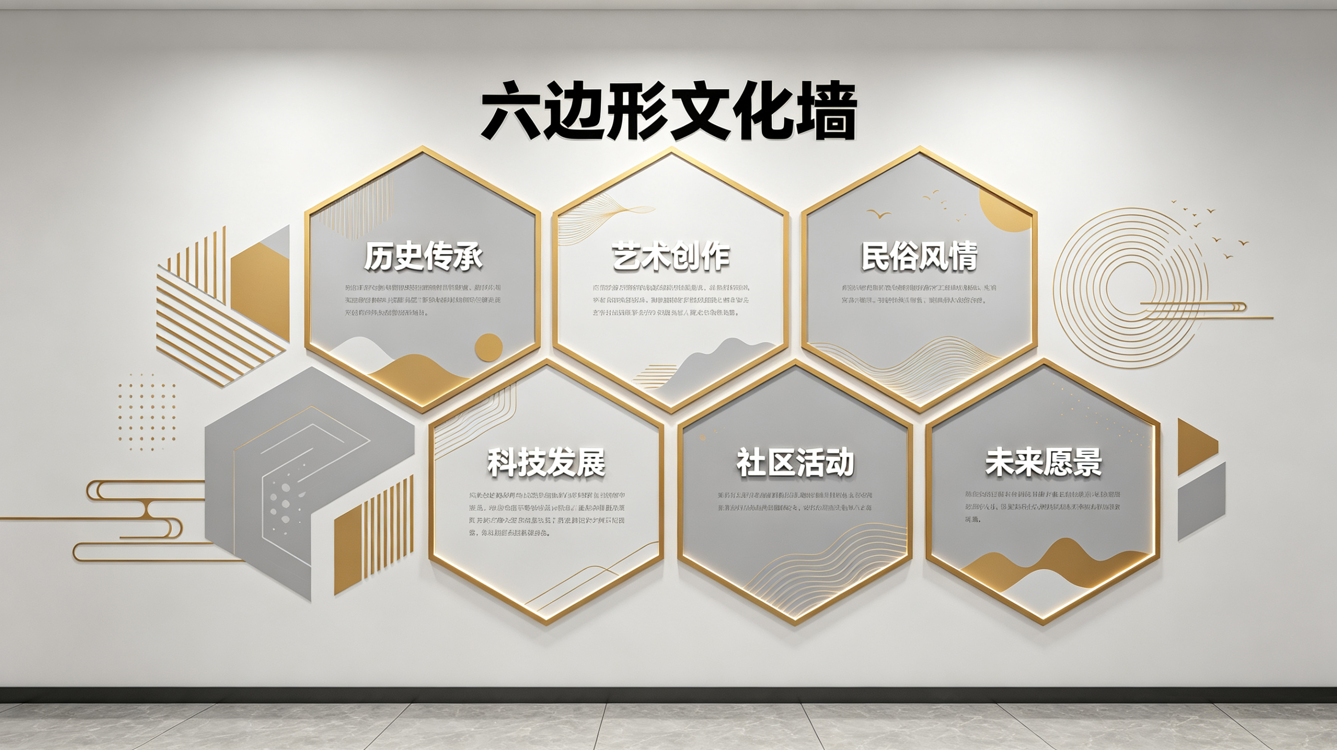 寿县企业文化墙 | 六边形信息美学